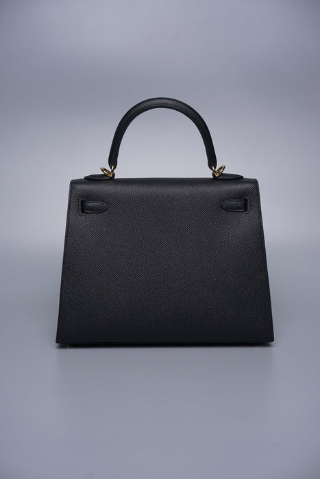 Hermes Kelly II Sellier 25 in Noir Ghw (Brand New)