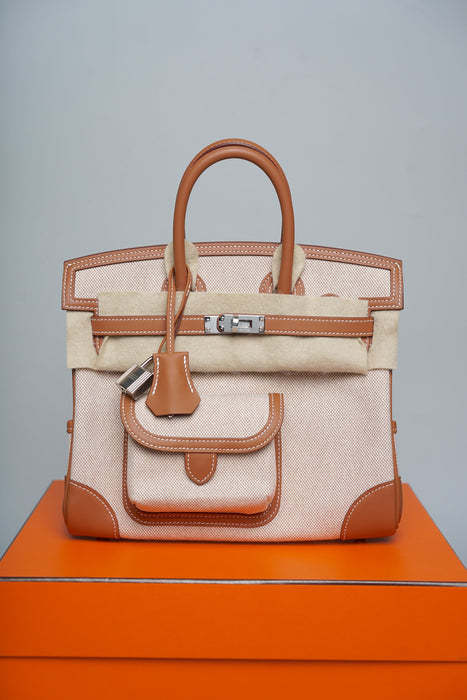 Hermes Cargo Birkin 25 in Gold / Ecru Phw (Brand New)