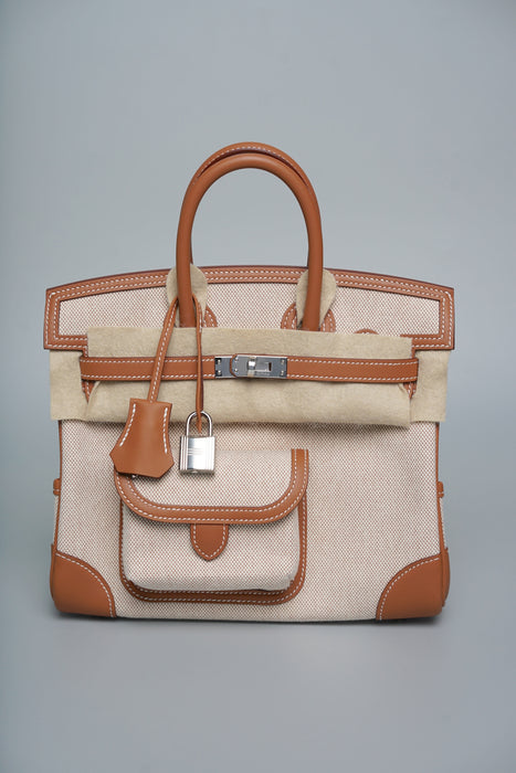Hermes Cargo Birkin 25 in Gold / Ecru Phw (Brand New)