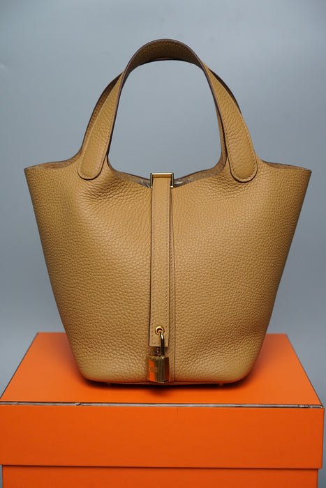 Hermes Picotin 18 Biscuit Ghw (Brand New)