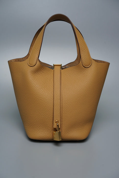 Hermes Picotin 18 Biscuit Ghw (Brand New)