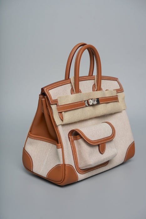 Hermes Cargo Birkin 25 in Gold / Ecru Phw (Brand New)