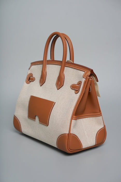 Hermes Cargo Birkin 25 in Gold / Ecru Phw (Brand New)