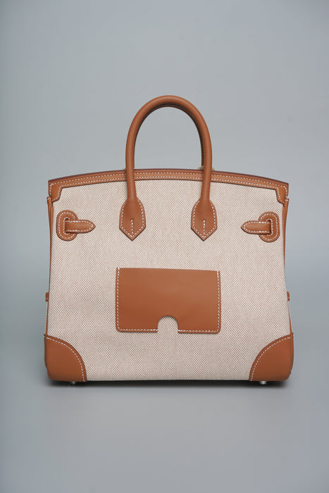 Hermes Cargo Birkin 25 in Gold / Ecru Phw (Brand New)