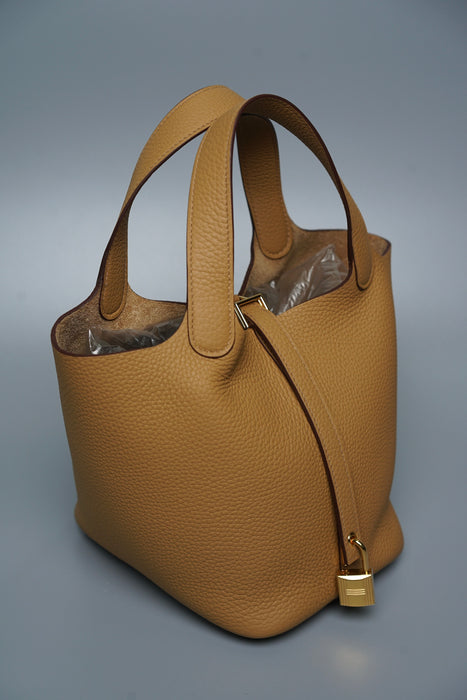 Hermes Picotin 18 Biscuit Ghw (Brand New)