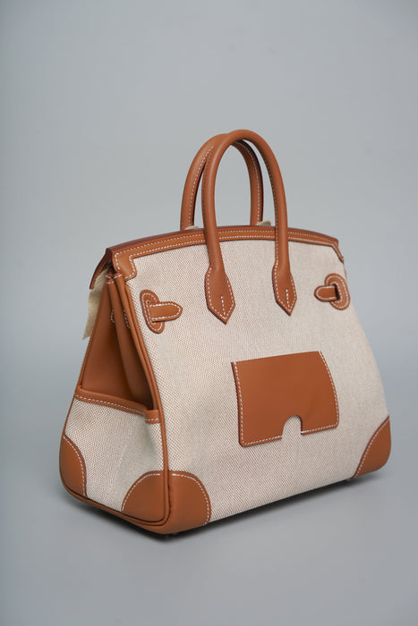 Hermes Cargo Birkin 25 in Gold / Ecru Phw (Brand New)