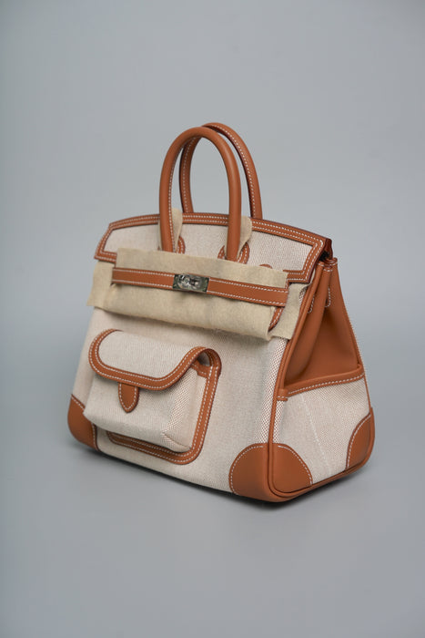 Hermes Cargo Birkin 25 in Gold / Ecru Phw (Brand New)