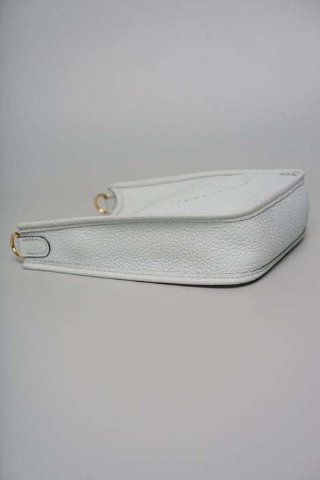 Hermes Mini Evelyne in Bleu Pale / Nata Ghw