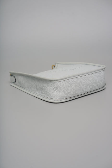 Hermes Mini Evelyne in Bleu Pale / Nata Ghw