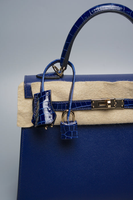 Hermes Kelly 25 Touch in Bleu Sapphire Ghw (Brand New)