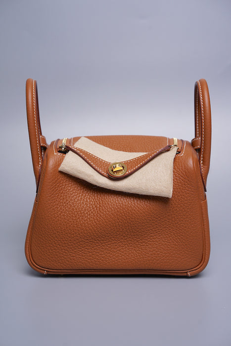 Hermes Mini Lindy ll in Gold Ghw (Brand New)