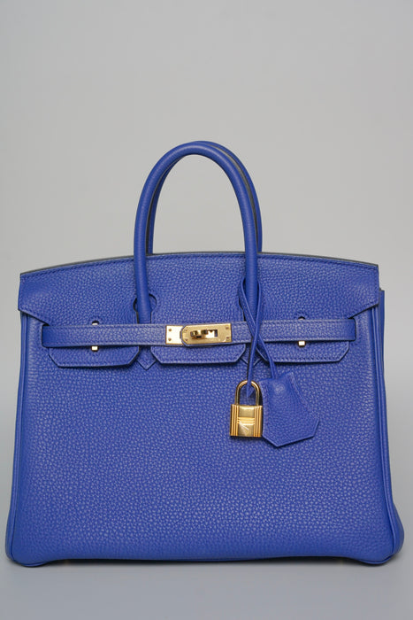 Hermes Birkin 25 in Blue Electric Togo Ghw (Brand New)