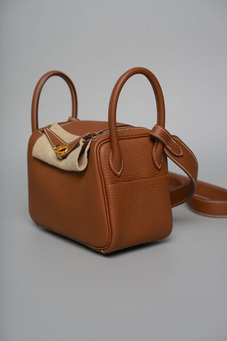 Hermes Mini Lindy in Gold Ghw