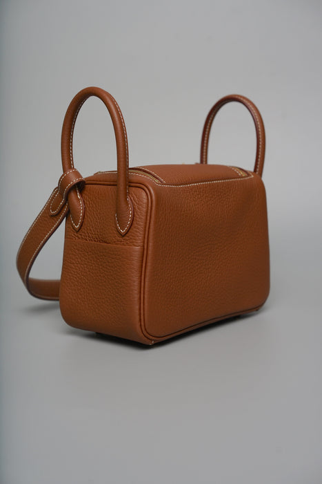 Hermes Mini Lindy in Gold Ghw