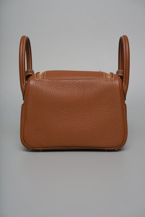 Hermes Mini Lindy in Gold Ghw