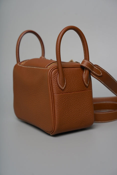 Hermes Mini Lindy in Gold Ghw