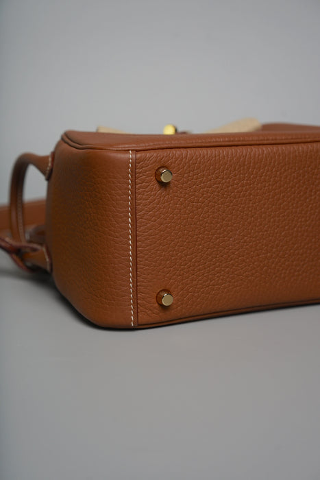 Hermes Mini Lindy in Gold Ghw