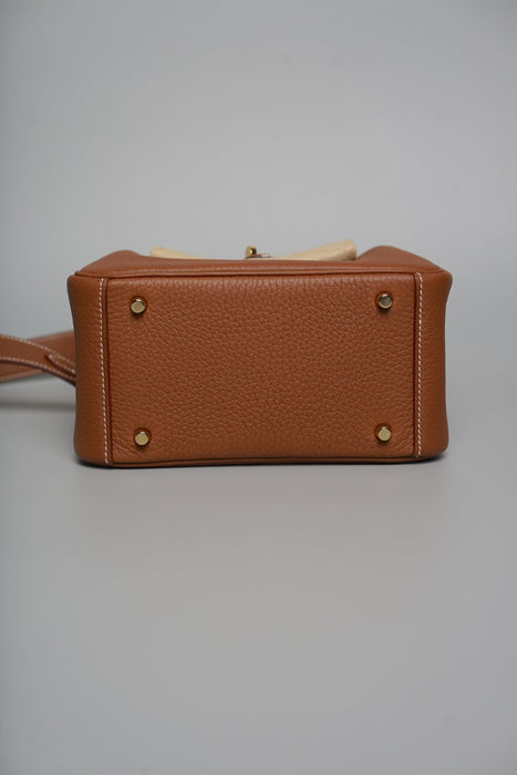 Hermes Mini Lindy in Gold Ghw