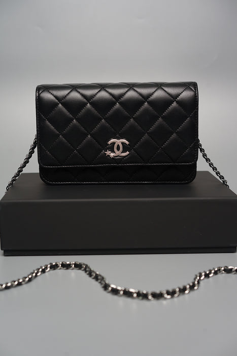 Chanel 24C Wallet On Chain in Black Lambskin Shw (Brand New)