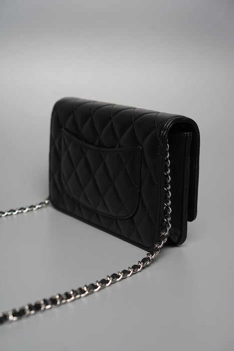 Chanel 24C Wallet On Chain in Black Lambskin Shw (Brand New)