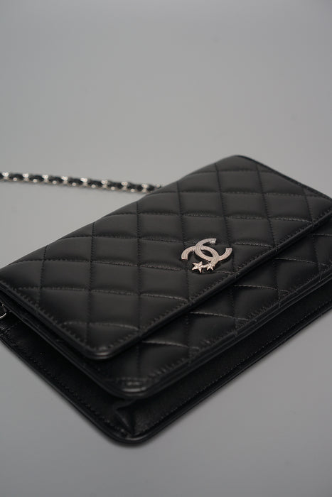 Chanel 24C Wallet On Chain in Black Lambskin Shw (Brand New)