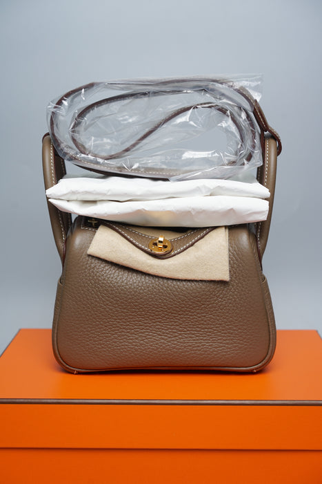 Hermes Mini Lindy in Etoupe Ghw (Brand New)