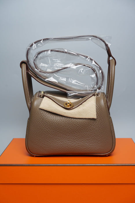 Hermes Mini Lindy in Etoupe Ghw (Brand New)