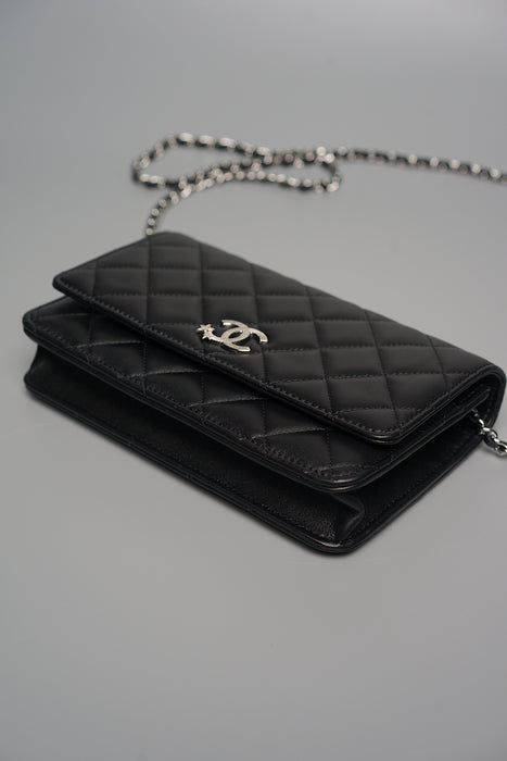 Chanel 24C Wallet On Chain in Black Lambskin Shw (Brand New)