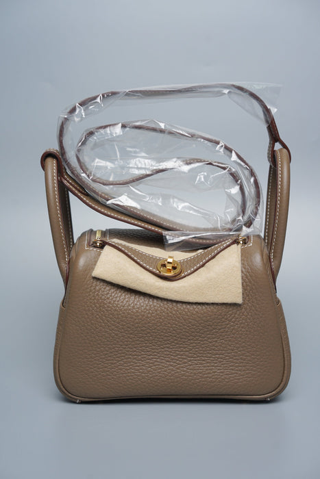 Hermes Mini Lindy in Etoupe Ghw (Brand New)