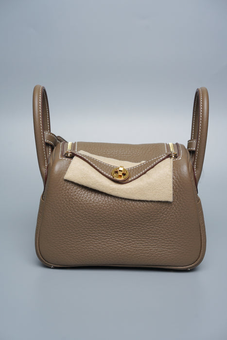 Hermes Mini Lindy in Etoupe Ghw (Brand New)