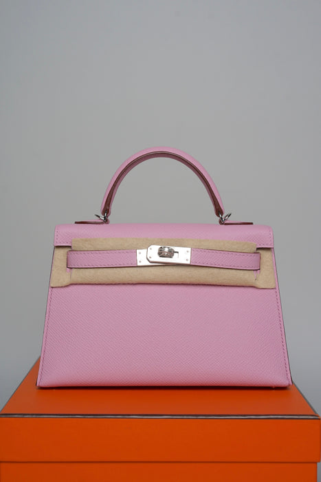 Hermes Kelly 20 in Mauve Sylvestre Epsom Phw (Brand New)