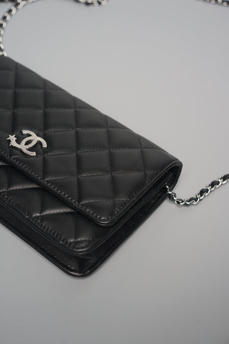 Chanel 24C Wallet On Chain in Black Lambskin Shw (Brand New)