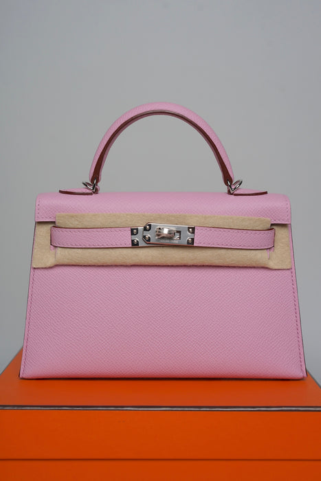 Hermes Kelly 20 in Mauve Sylvestre Epsom Phw (Brand New)