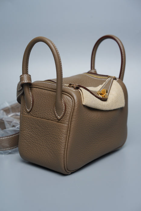 Hermes Mini Lindy in Etoupe Ghw (Brand New)