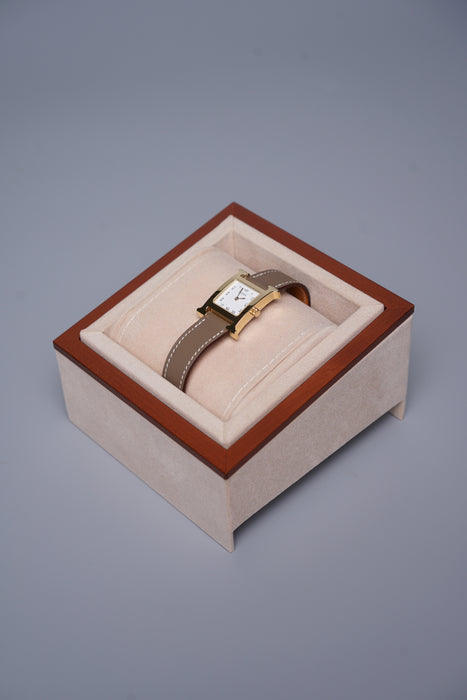 Hermes Heure H PM Watch in Etoupe Ghw (Brand New)