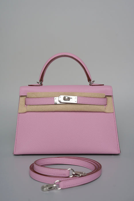 Hermes Kelly 20 in Mauve Sylvestre Epsom Phw (Brand New)