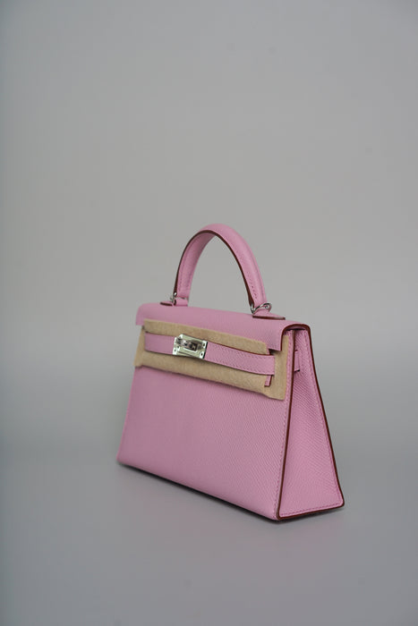 Hermes Kelly 20 in Mauve Sylvestre Epsom Phw (Brand New)
