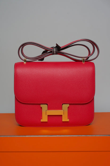 Hermes Constance 18 in Rose Extreme Epsom Ghw
