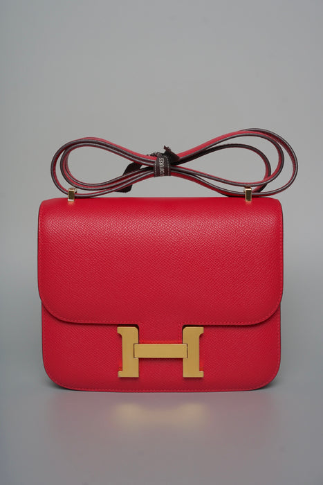 Hermes Constance 18 in Rose Extreme Epsom Ghw