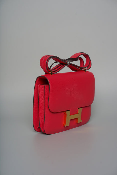 Hermes Constance 18 in Rose Extreme Epsom Ghw