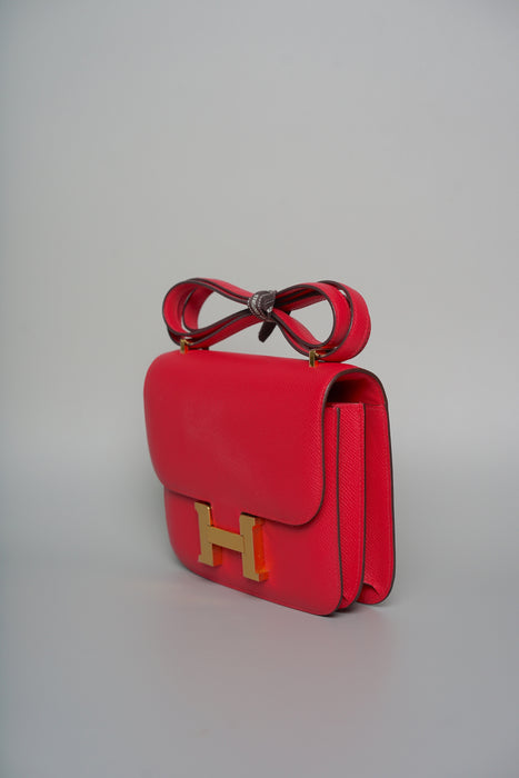 Hermes Constance 18 in Rose Extreme Epsom Ghw