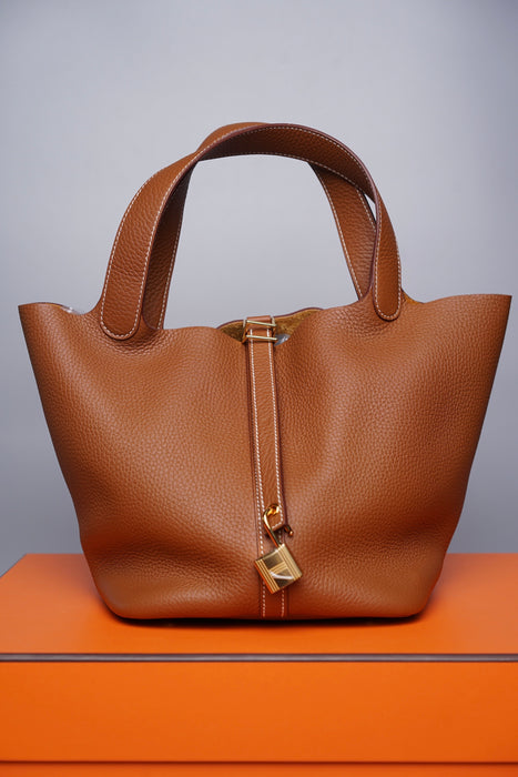 Hermes Picotin 22 in Gold Ghw (Brand New)