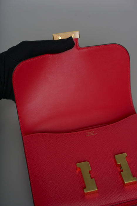 Hermes Constance 18 in Rose Extreme Epsom Ghw