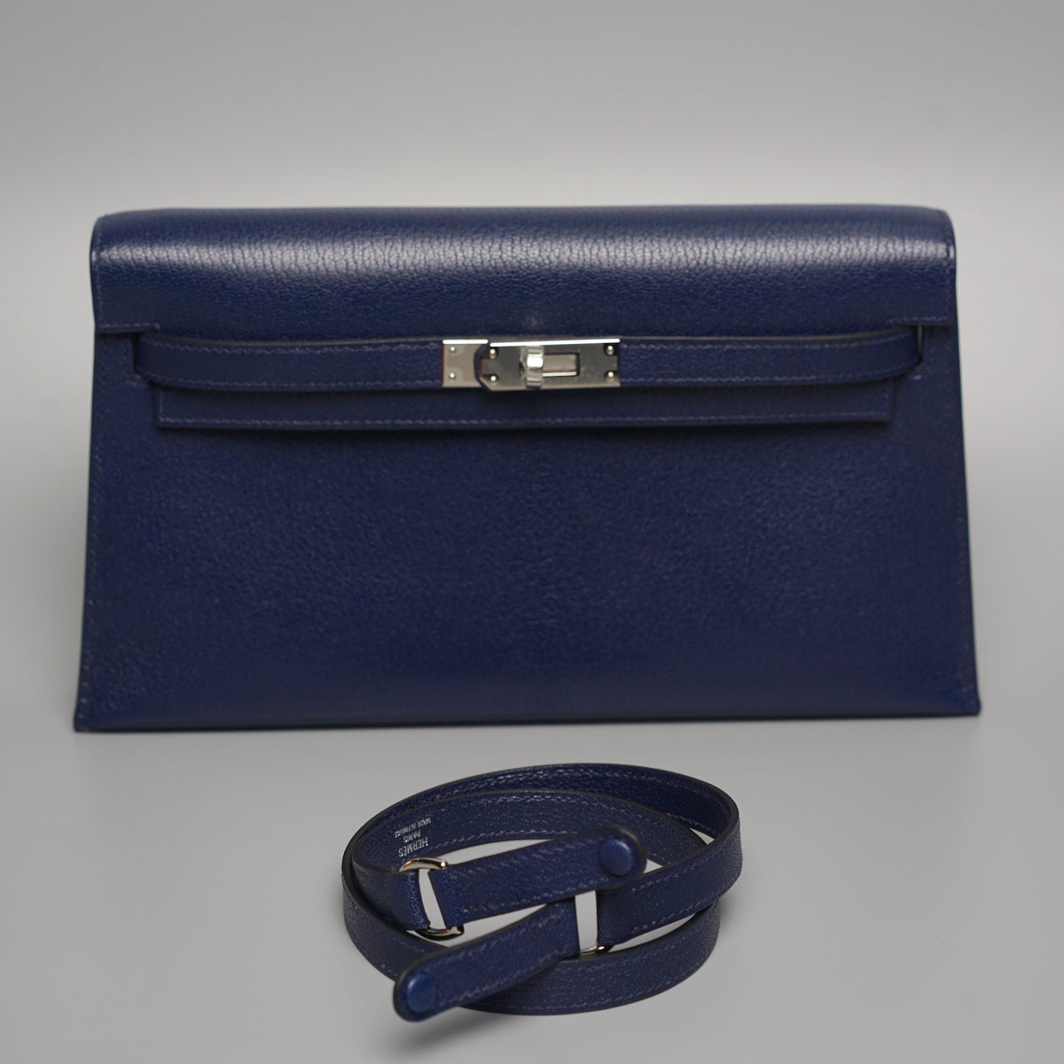 Hermès 2023 Chevre de Coromandel Kelly Elan - Blue Clutches, Handbags -  HER558273