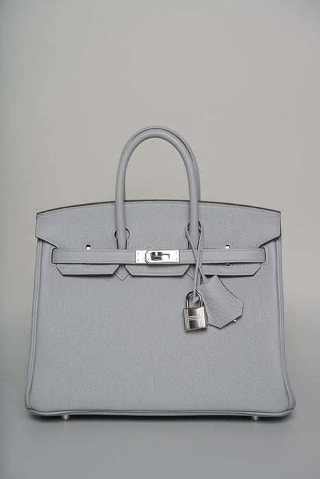 Hermes Birkin 25 in Gris Pantin Togo Phw (Brand New)