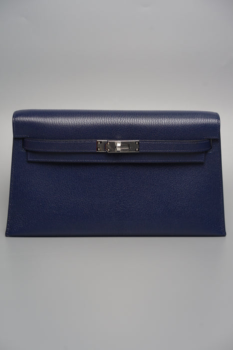 Hermes Kelly Elan in Bleu Sapphire Chevre Phw (Brand New)