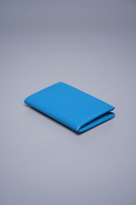 Hermes Calvi Card Holder in Bleu Zanzibar/Menthe (Brand New)