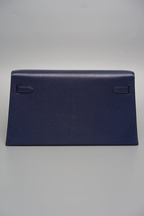 Hermes Kelly Elan in Bleu Sapphire Chevre Phw (Brand New)