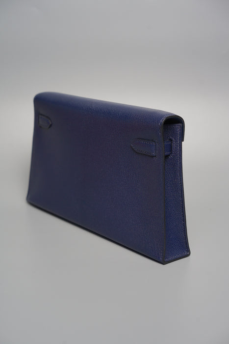 Hermes Kelly Elan in Bleu Sapphire Chevre Phw (Brand New)