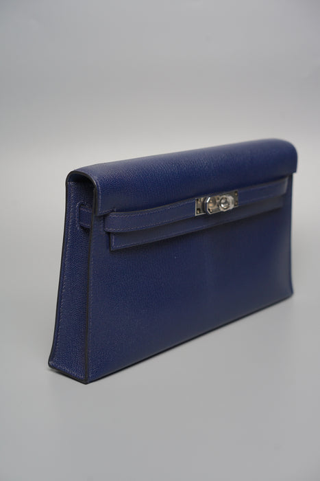 Hermes Kelly Elan in Bleu Sapphire Chevre Phw (Brand New)